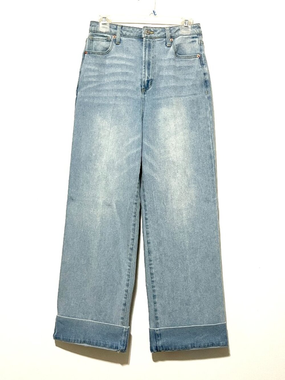 Juicy Couture Womens Wide Leg Lunita Jeans 29 Cuffed Light Wash Western Stretch